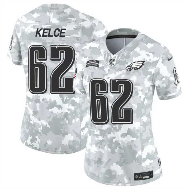 Women%27s Philadelphia Eagles #62 Jason Kelce 2024 F.U.S.E Arctic Camo Salute To Service Limited Stitched Jersey Dzhi->pittsburgh steelers->NFL Jersey
